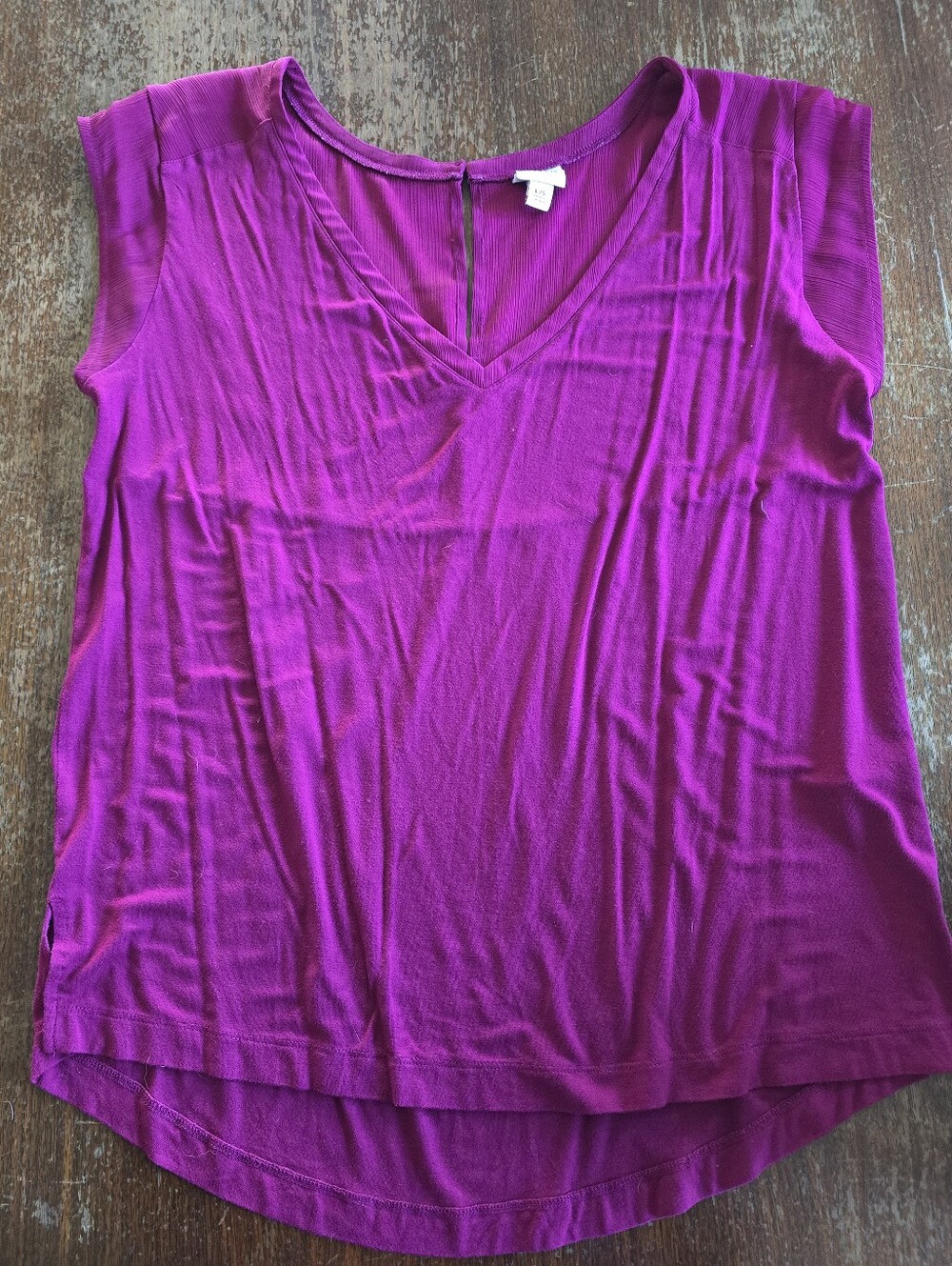 Merona V-Neck Cap Sleeve Tank in Bright Fuchsia